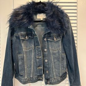 Vince Camuto Furry Jean Jacket